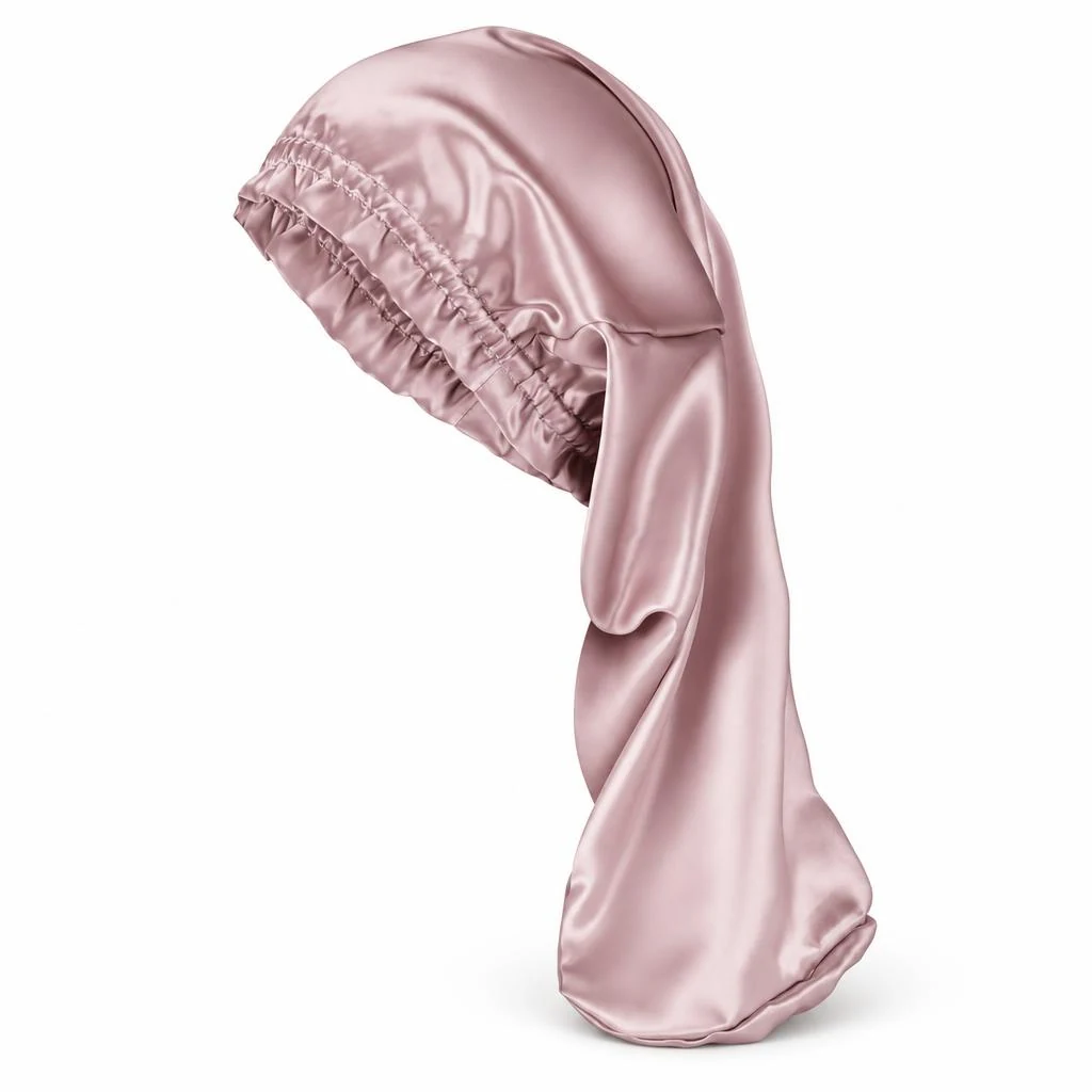 Mulberry Silk Bonnet for Long & Curly Hair - Dusty Rose
