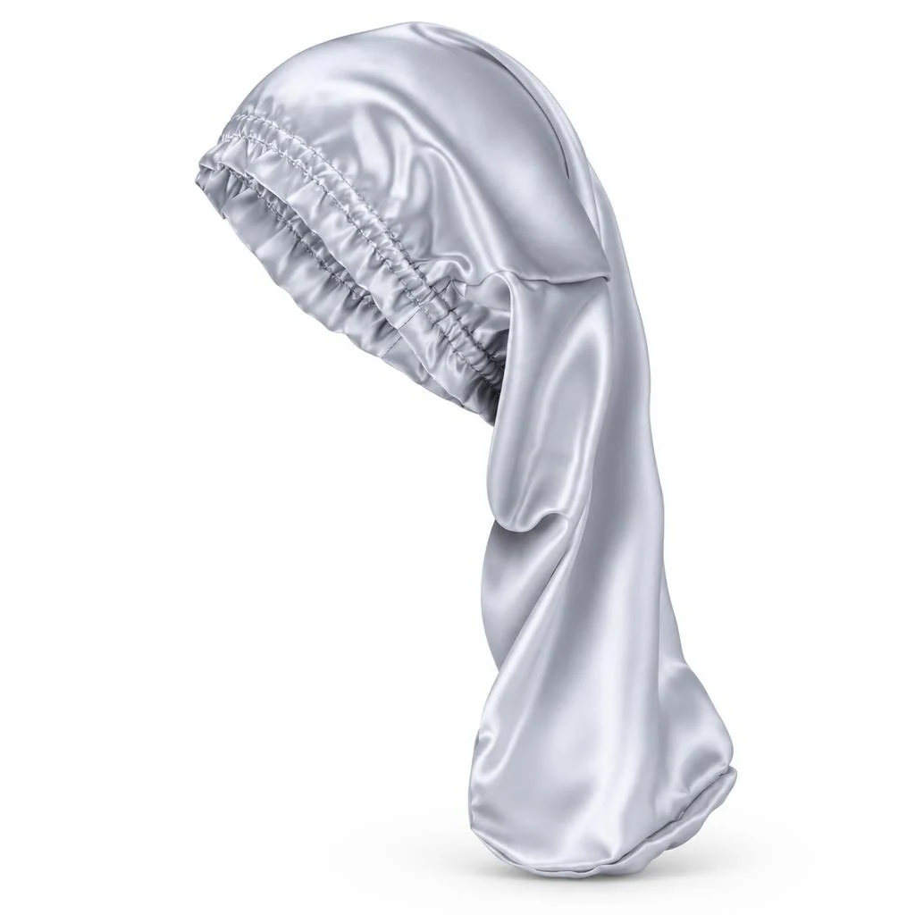 Mulberry Silk Bonnet for Long & Curly Hair - Silver Mist